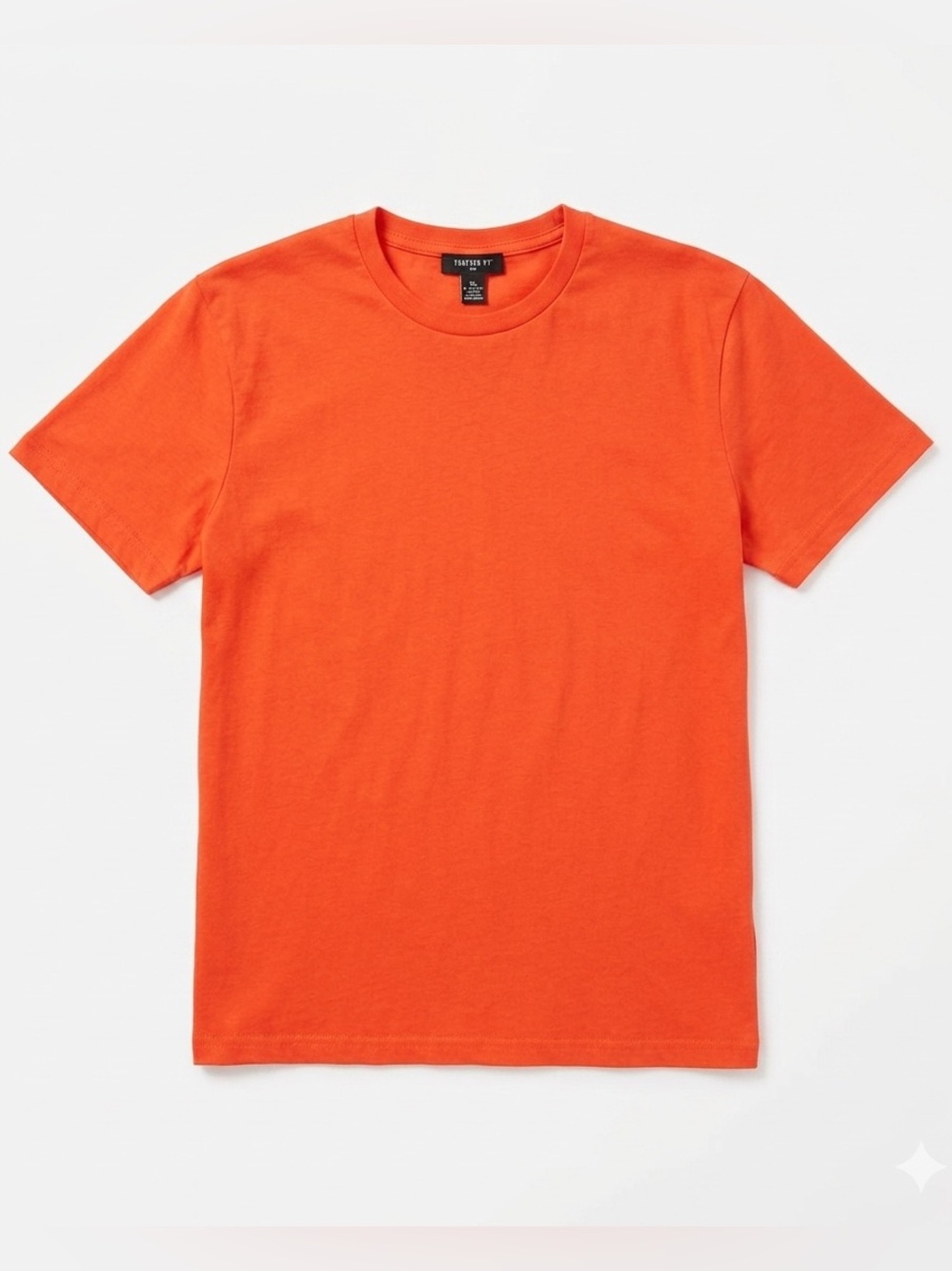 Forever 21 Men's Orange Crew Neck Short Sleeve Tee